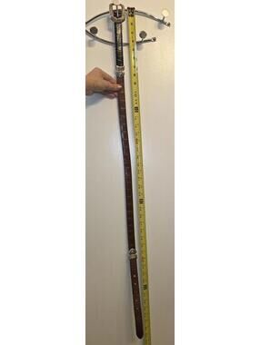 Brighton Belt Reversible Size 38 Black Croc Embossed Leather Gold Silver